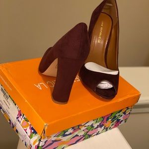 **NWT** SHOE REPUBLIC LA BURGUNDY PEEP TOE HEELS